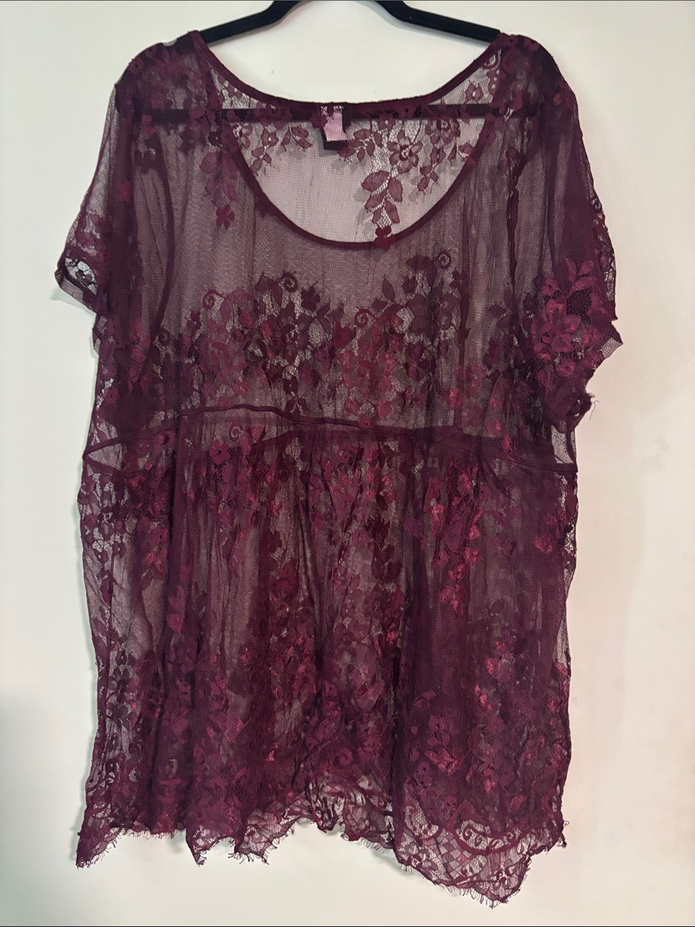 torrid Plum Floral Lace Tunic Top - Picture 7 of 8